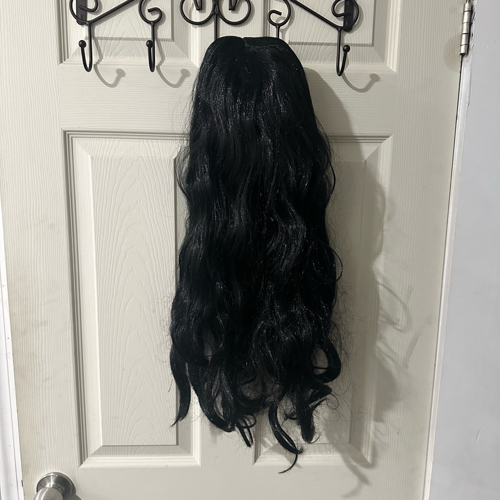 Morticia Adams costume wig   From Spirit Elegant Black Wavy Hair Extension
